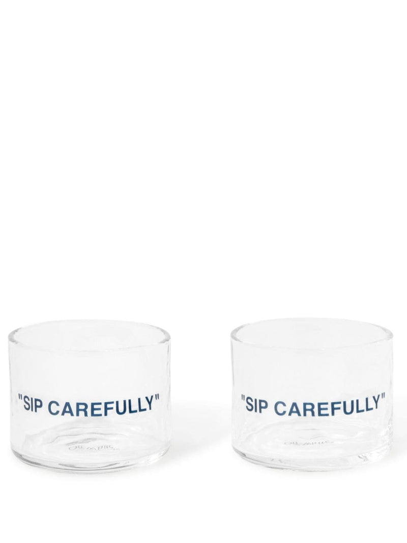 Water Glass Quote Set (Transparen/Blue)