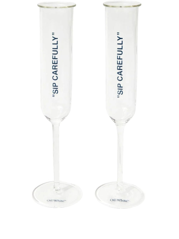 Flute Glass Quote Set (Transparen/Blue)