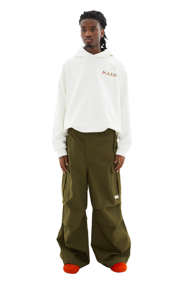 Gabardine Workwear Drawstring Cargo Pants (Leaf Green)