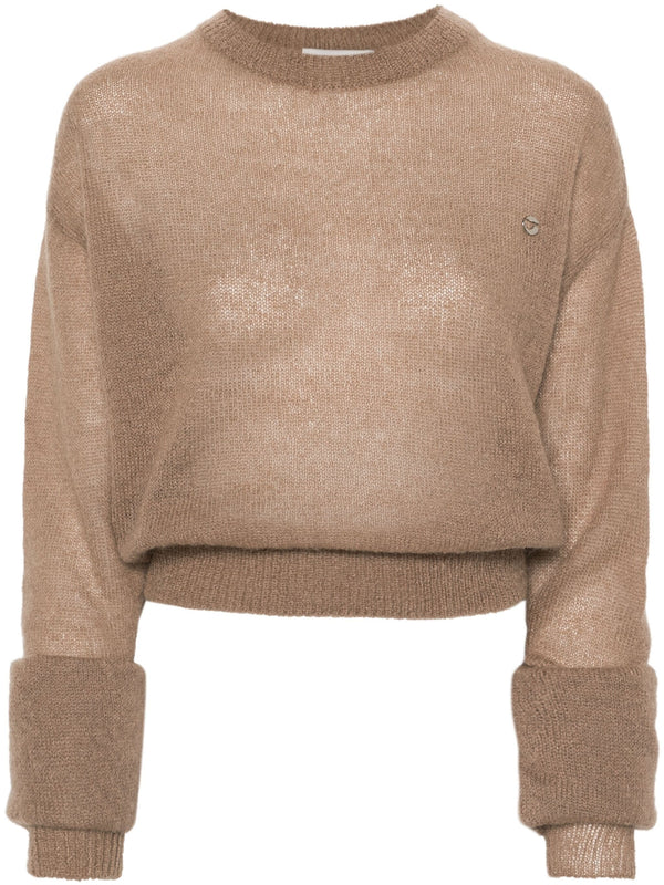 Knotted Sleeves Sweater (Light Brown)