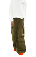 Gabardine Workwear Drawstring Cargo Pants (Leaf Green)