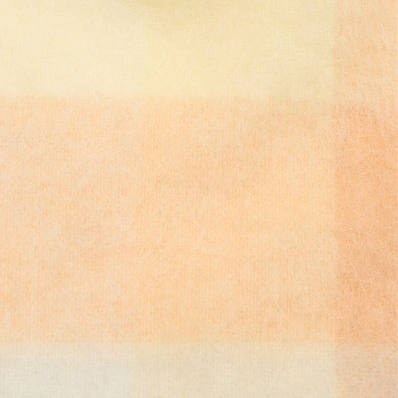 Mohair Checked Scarf (Peach/White/Beige)