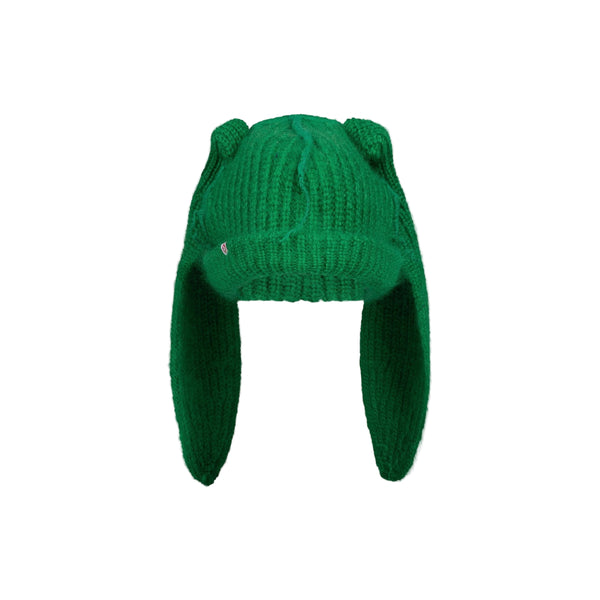 Mohair Chunky Rabbit Beanie (Green)