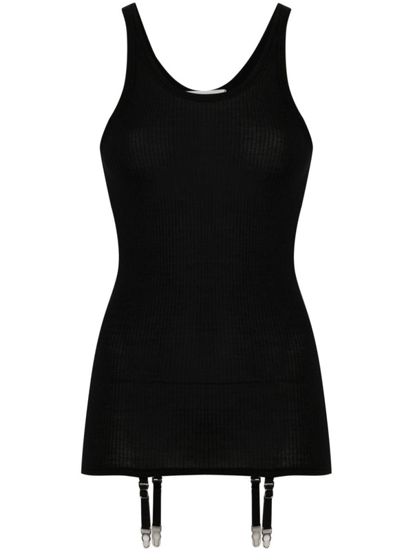 Seamless Tank Top With Suspenders (Granite Black)