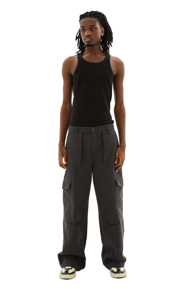 Twill Cargo Pants (Dark Grey)