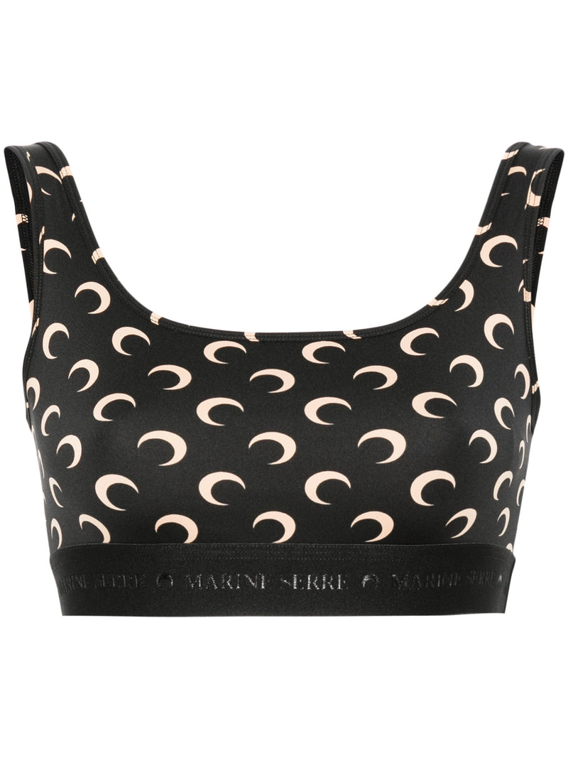 Moon Printed Jersey Sport Bra (Inverse Tan)