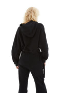 Multiline Cotton Hoodie (Black)