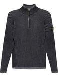 Stone Island Logo-Patch High Neck Jumper (Melange Charcoal)