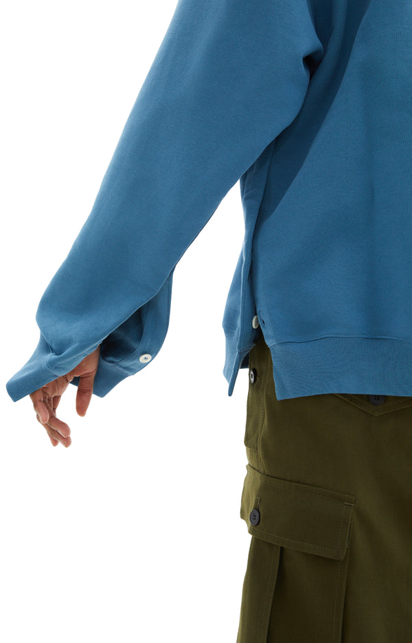 Men's Cotton Hoodie with Side Zips (Opal)