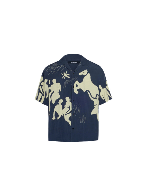 The Jean Shirt (Print Horse Scene Navy)