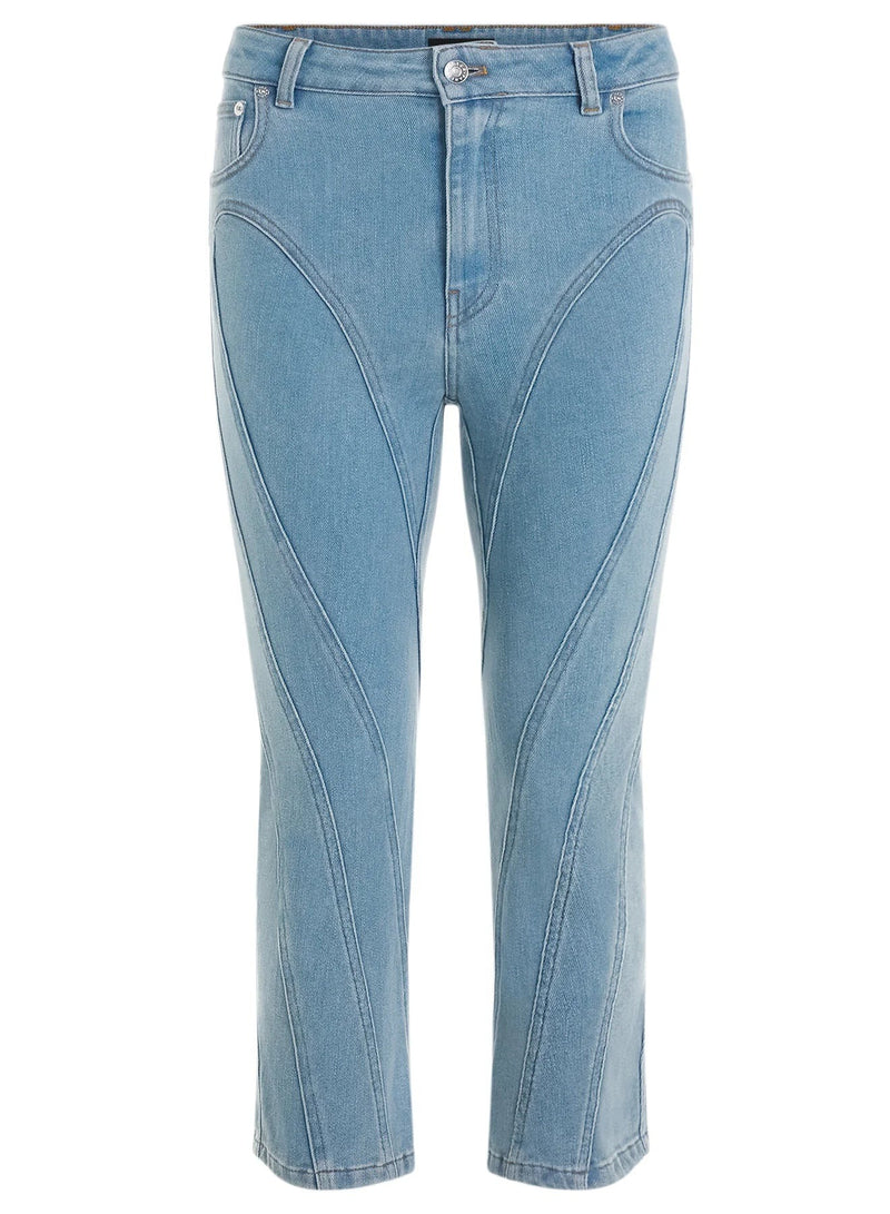 Spiral Denim Capri Jeans (Light Blue)