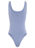 Fitted Cotton Bodysuit (Silver Blue)