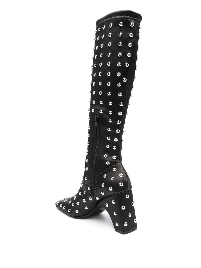 Studded Bridge Stretch Boots (Black/Silver)