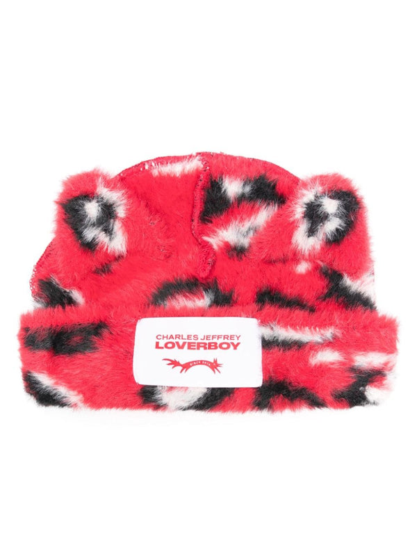 Fluffy Chunky Ears Beanie (Red)