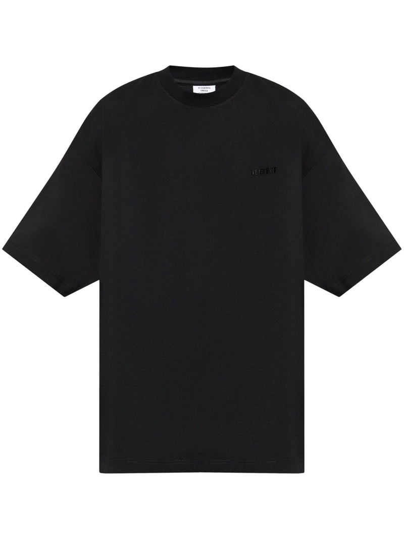 Embroidered Logo Oversized T-shirt (Black)