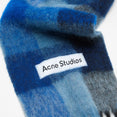 Mohair Checked Scarf (Dark Navy/Black/Blue)