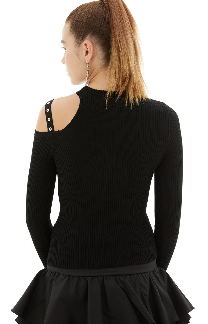 One Shoulder Sweater (Black)