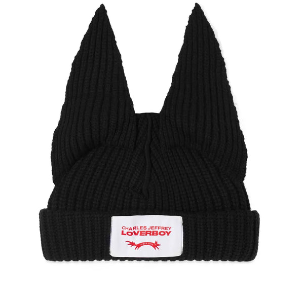 Floppy Ears Beanie Hat (Black)