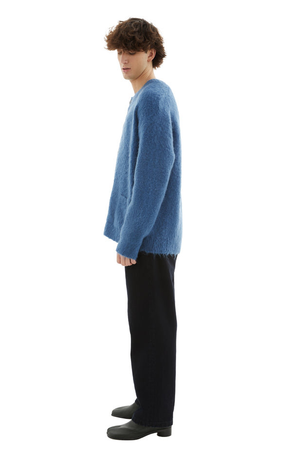 Wool Mohair Cardigan (Blue)