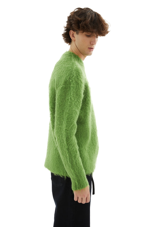 Crew Neck Mohair Sweater (Pear Green)