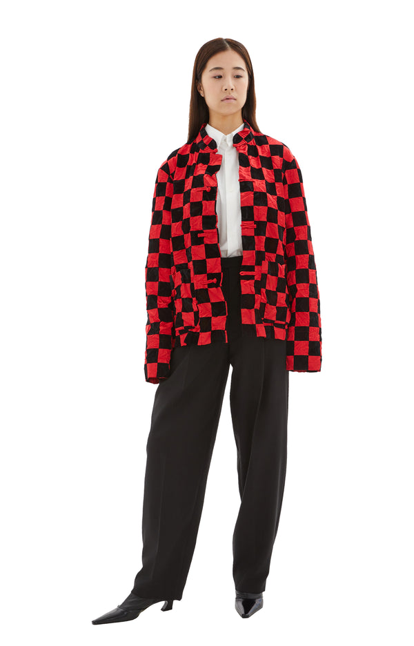 Checked Jacket (Black & Red)
