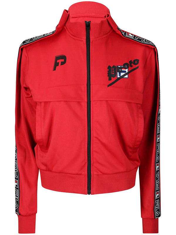 Cropped Tracksuit Jacket (Red/Black)