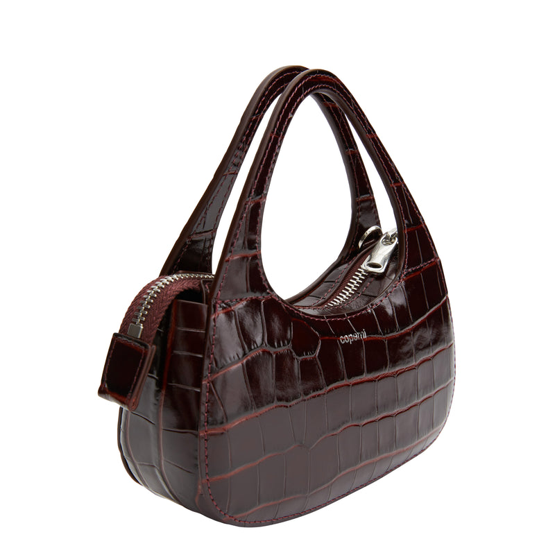 Croco Micro Baguette Bag Swipe (Brown)