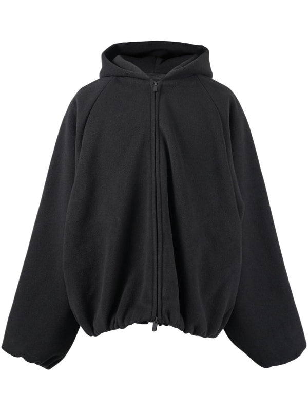 Brushed Hooded Bomber (Black)