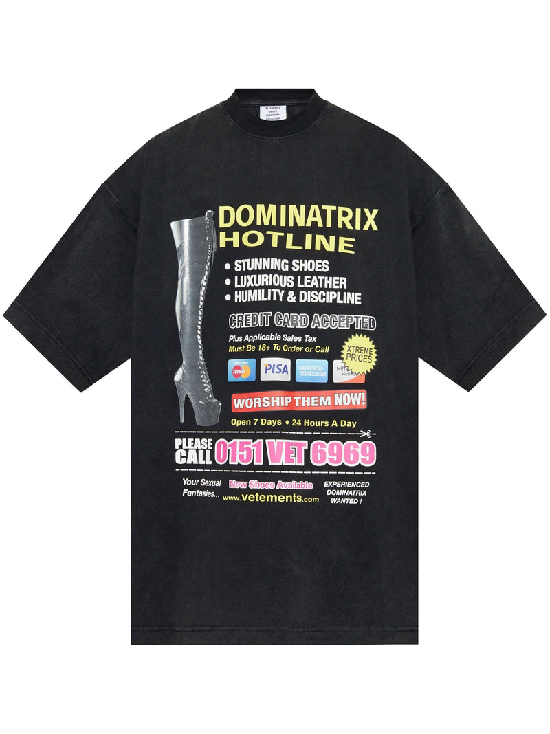 Dominatrix Hotline Oversized T-shirt (Black)