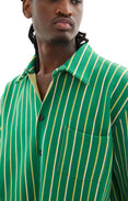 Striped Techno Knit Shirt (Sea Green)