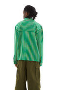 Striped Techno Knit Shirt (Sea Green)