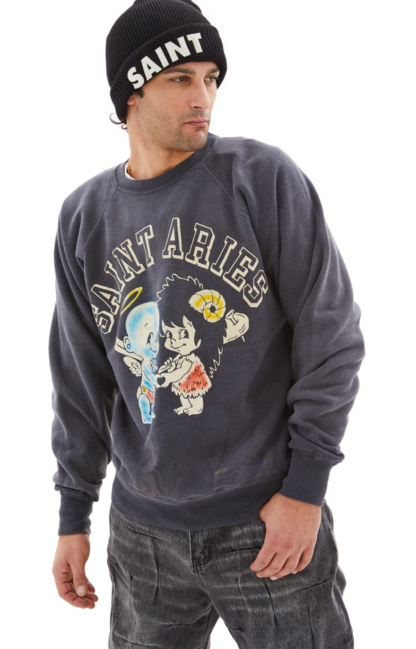 St. Aries Crew Neck Sweatshirt (Black)