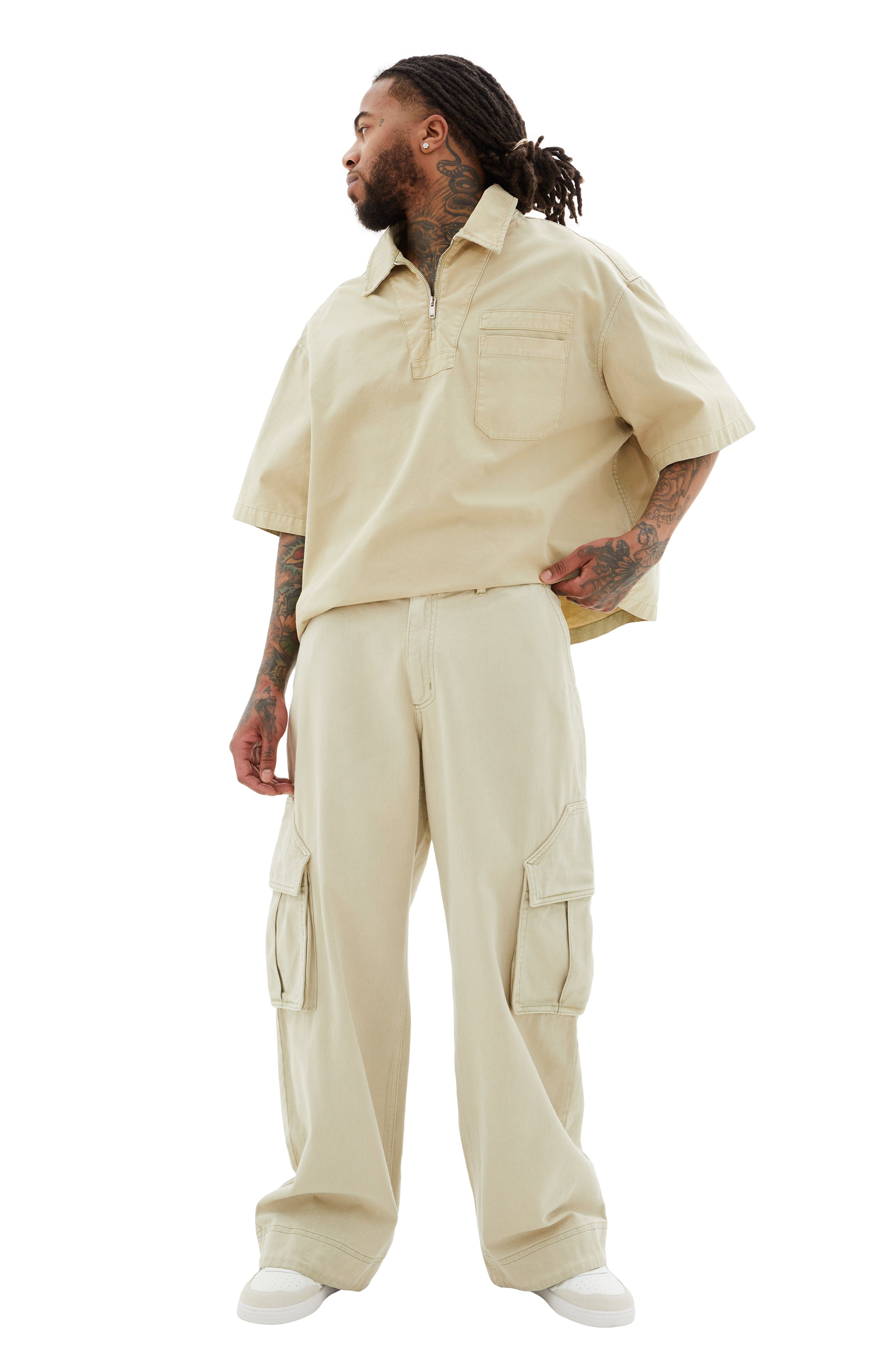 Parta Spray Cargo Pants (Beige)