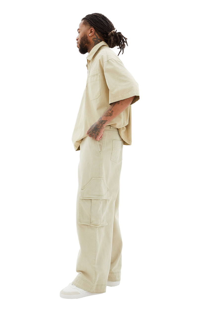 Parta Spray Cargo Pants (Beige)