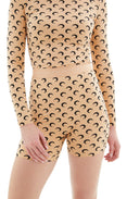 Regenerated All Over Moon Jersey Cyclist Shorts (Beige)