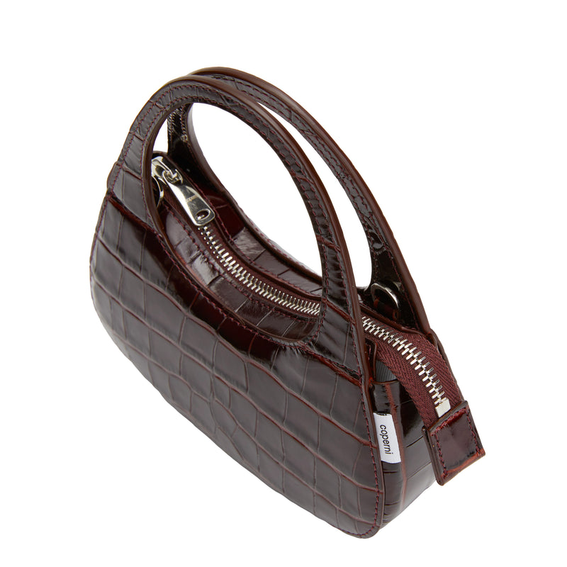 Croco Micro Baguette Bag Swipe (Brown)