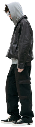 Cropped Leather Jacket (Black)