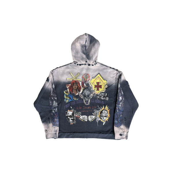 Star Zip Up Hoodie (Lavender/Multicolor)