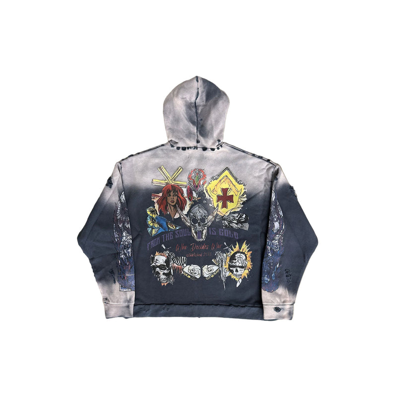 Star Zip Up Hoodie (Lavender/Multicolor)