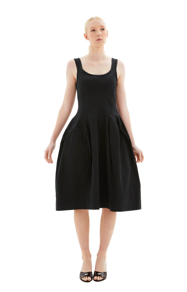 Midi Nylon Dress (Black)