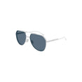 Pilot Shape Sunglasses (Silver/Blue)