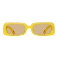 x Linda Farrow Azzurro Rectangular Sunglasses (Pear Sorbet/ Yellow Gold/ Yellow)