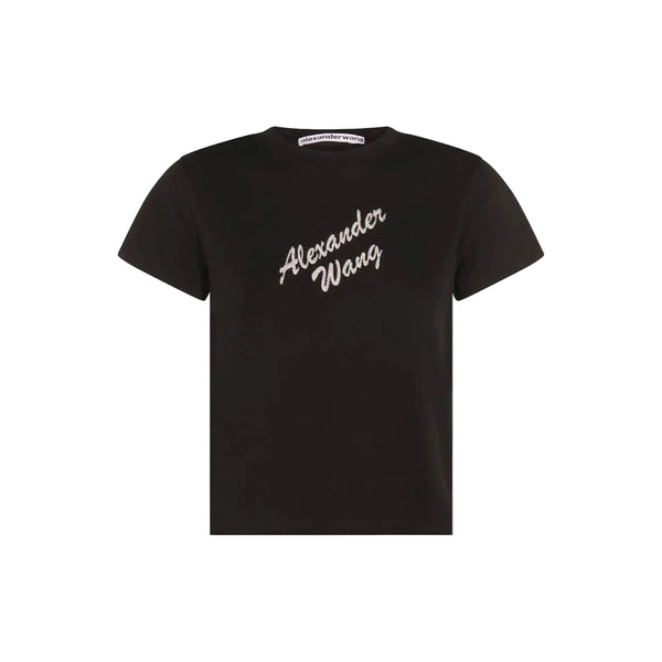 Shrunken Tee W/ Hotfix Logo (Washed Black)