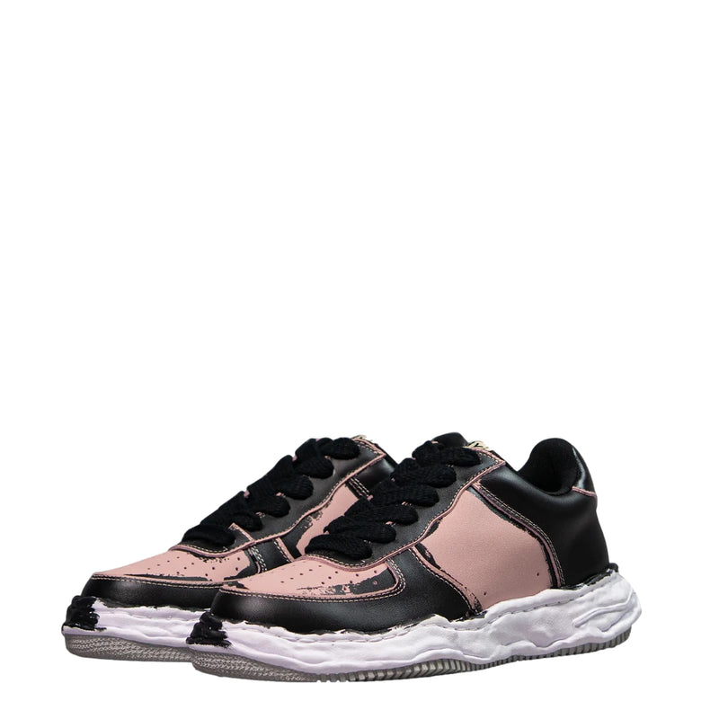 Wayne Low-Top Printed Sneakers (Black/Pink)