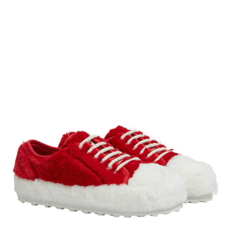 Women's Fluffy Sneakers (Red/White)