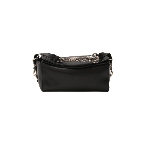 Small Rose Handle Bag (Black)