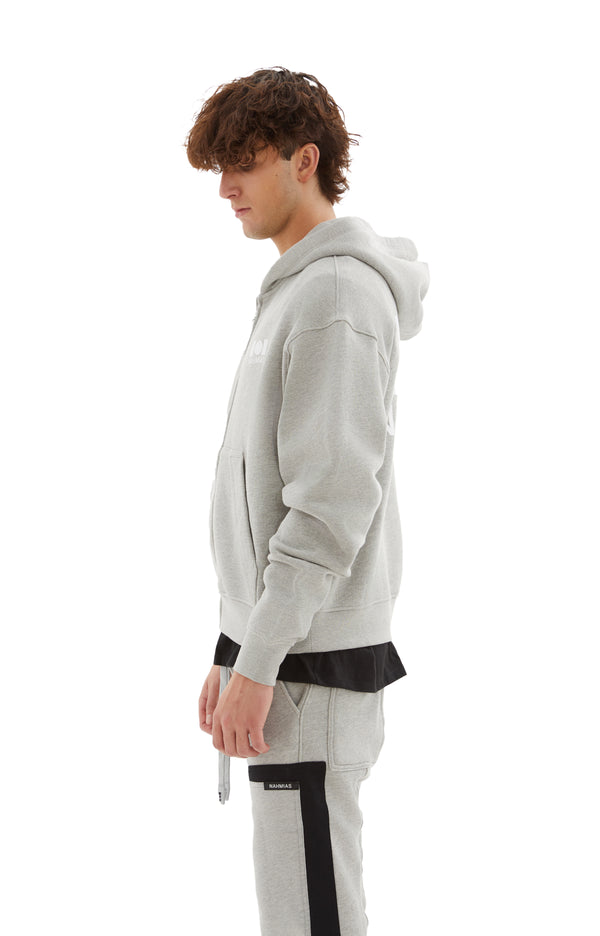 Logo Zip-Up Hoodie (Grey)