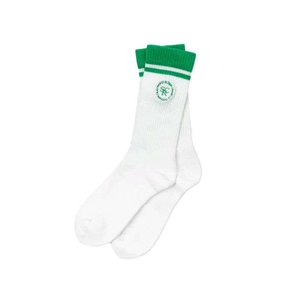 Embroidered Socks (White/Verde)