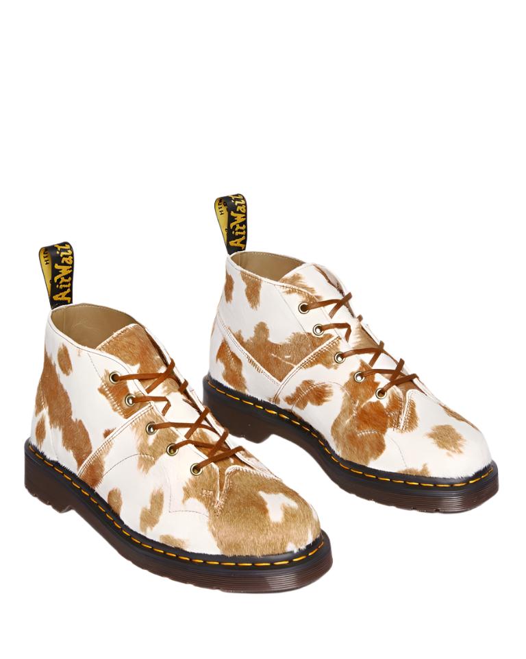 Church Hair On Platform Boots (Cow Print)