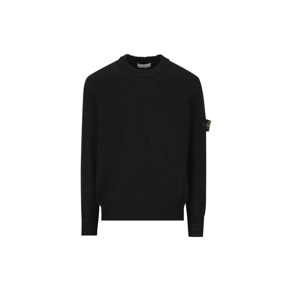 Stone Island Logo-Patch Crewneck Jumper (Black)